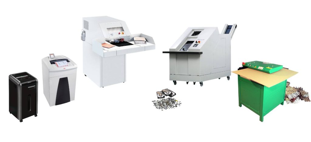 Papiervernietigers, harde schijven vernietiger, karton shredder